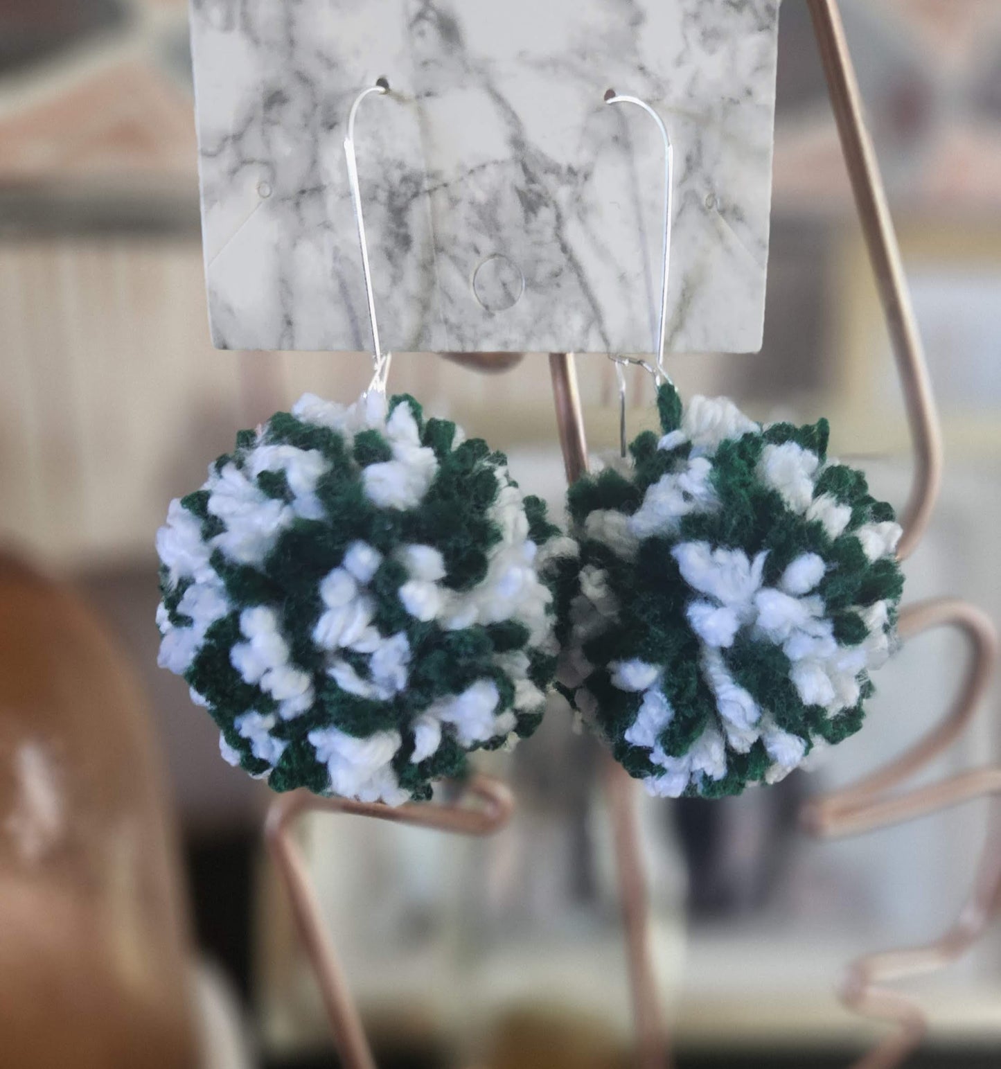School Spirit Pom Pom Earrings