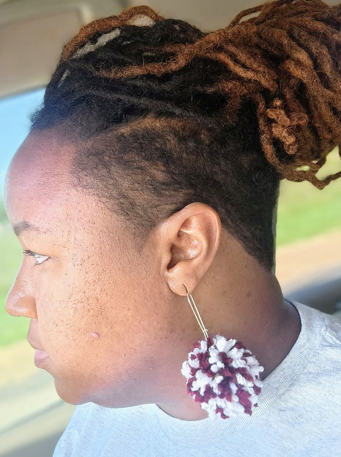 School Spirit Pom Pom Earrings