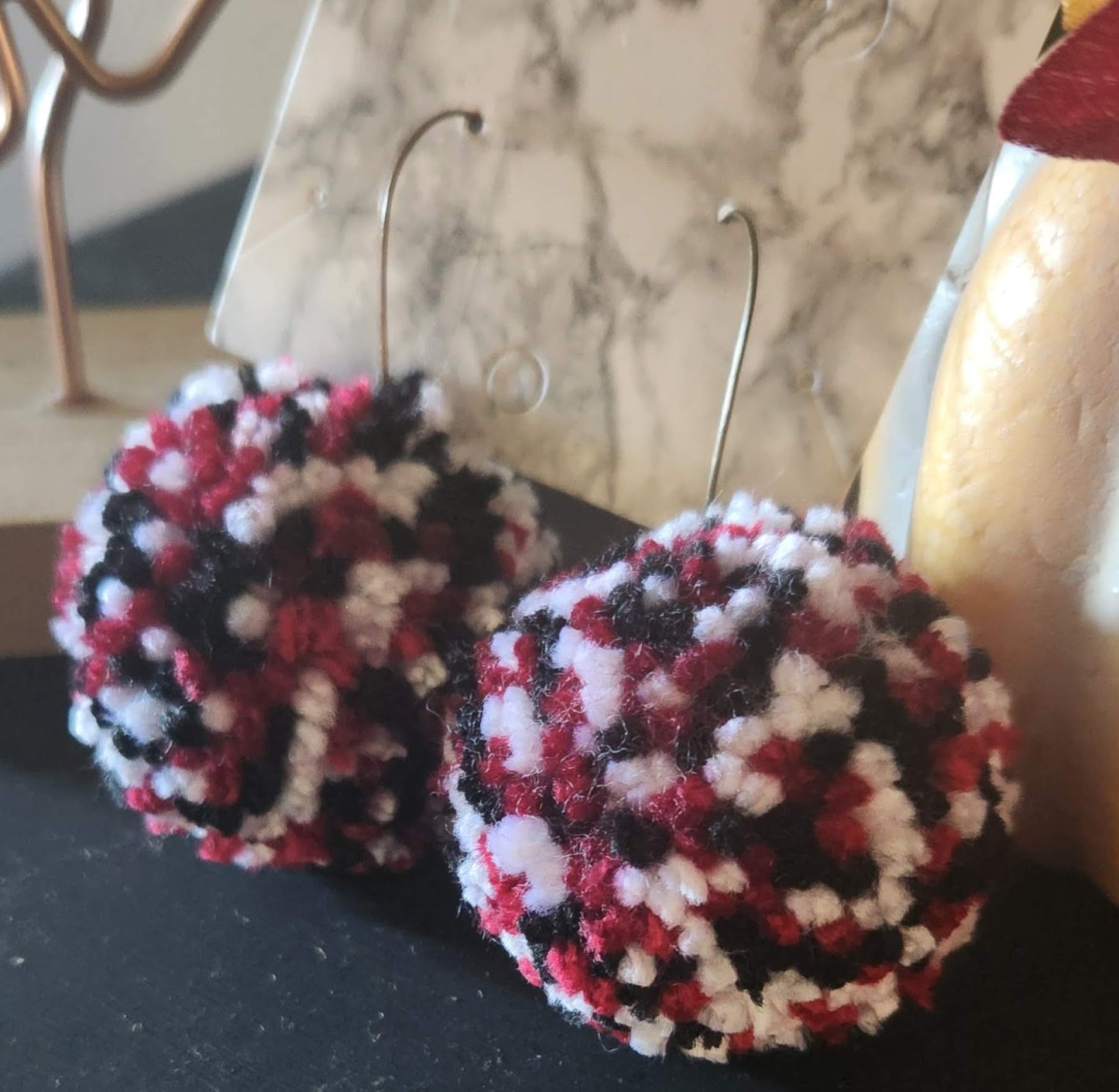 School Spirit Pom Pom Earrings