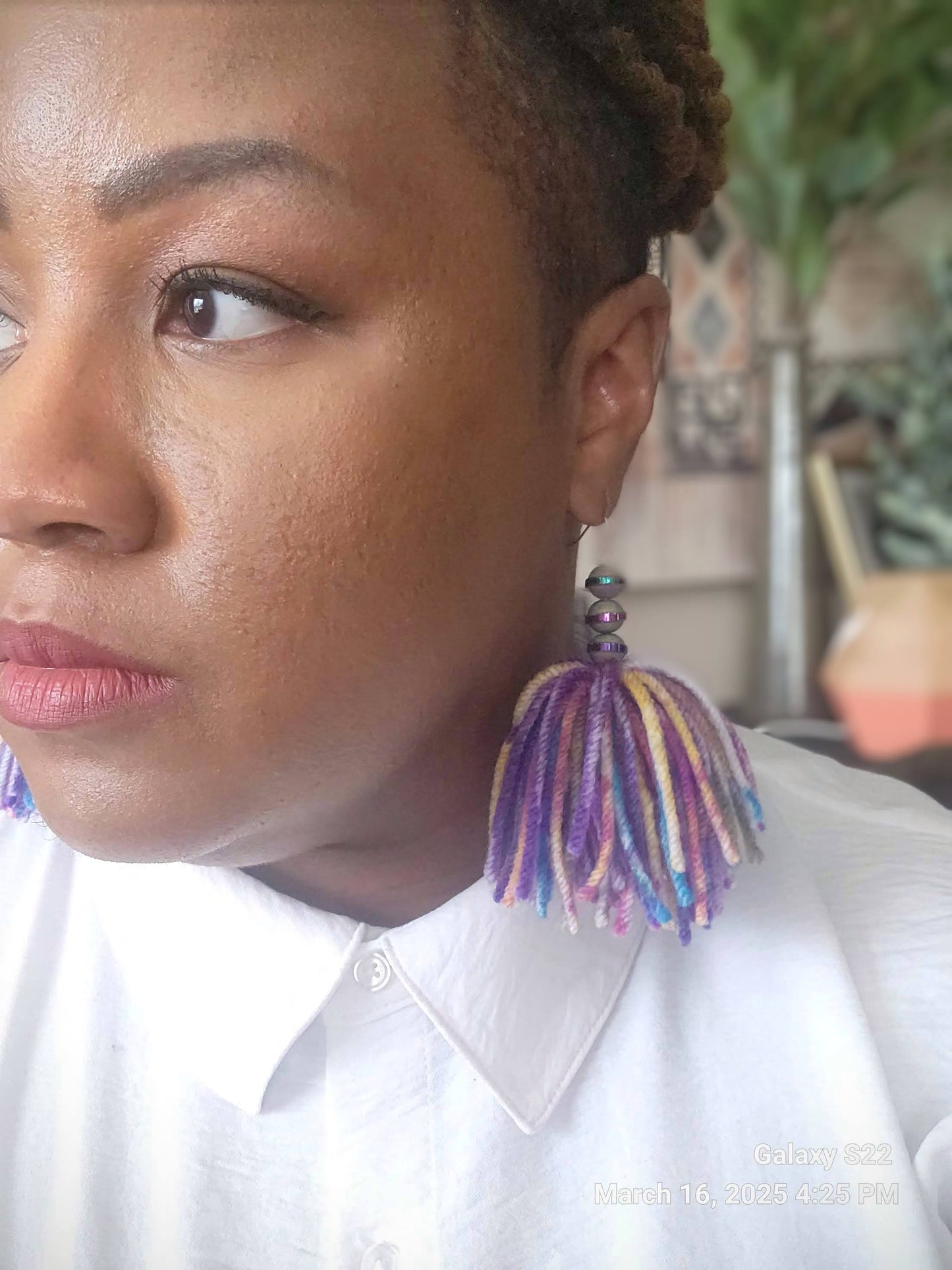 Funky Purple Tie-Dye Beads and Tassels