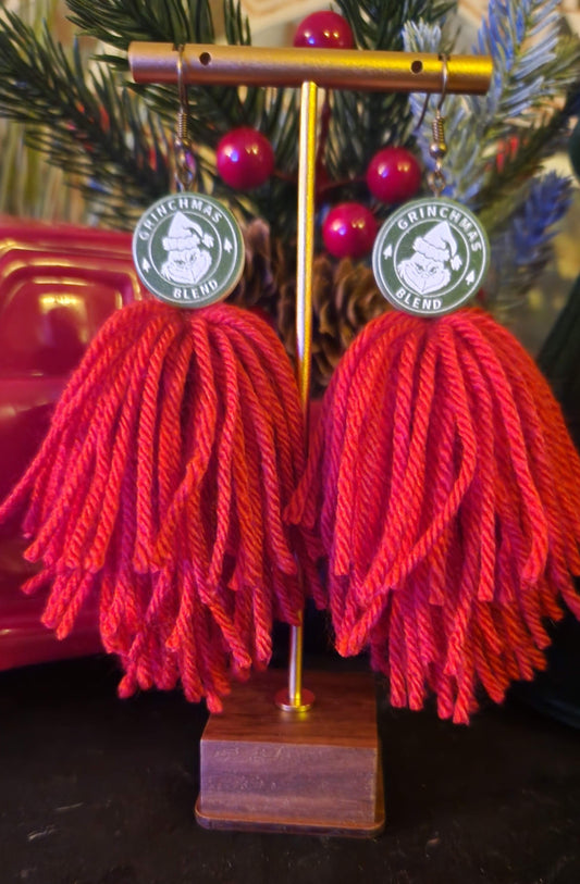 Grinchmas Blend Tassel Earrings