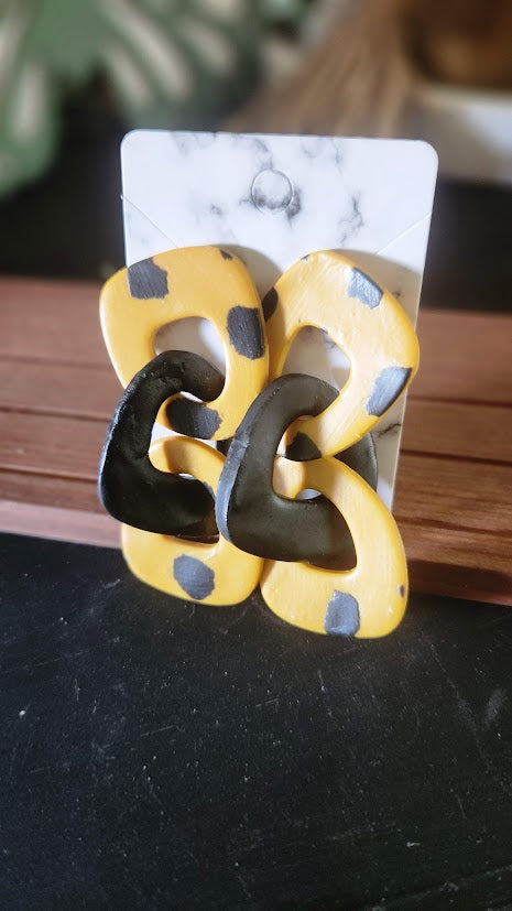 Cheetah Print "Link Up" Dangle Earrings