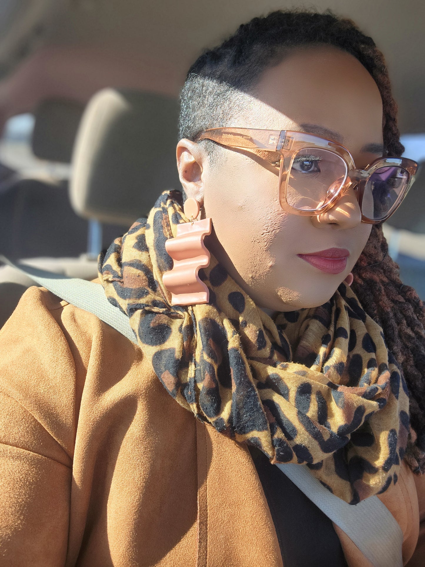 Wavy Sculptured Clay Dangle Earrings